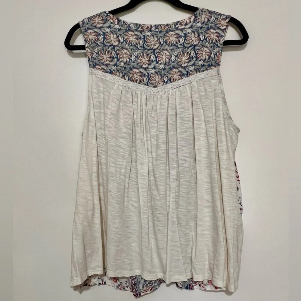 Lucky Brand Bohemian Floral Sleeveless Blouse